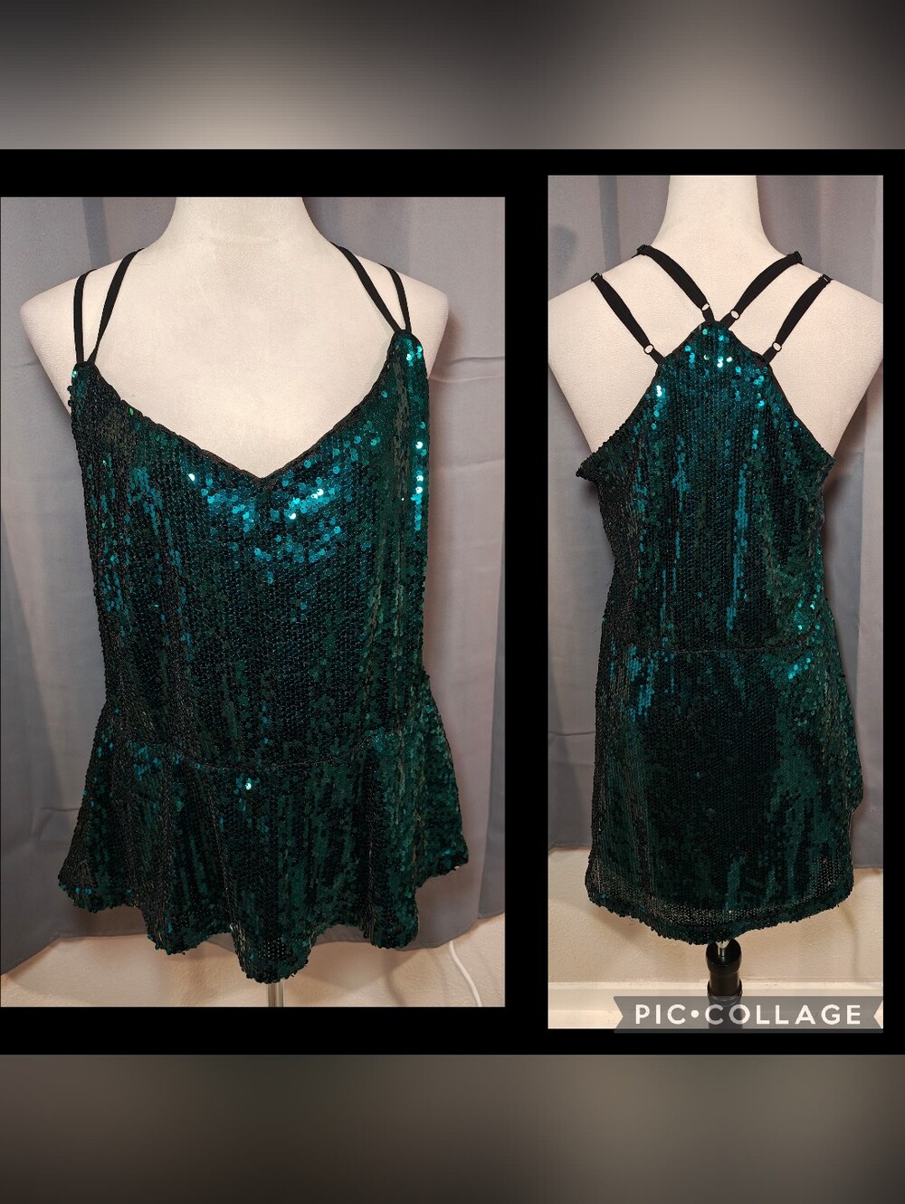 City Chic Plus Size Glimmer Sequin Babydoll Top.